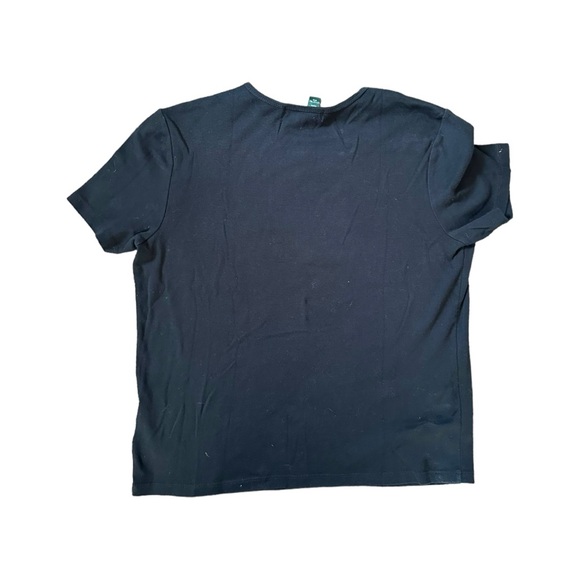 Lauren Ralph Lauren Womens Size Medium Black Bling Rhinestone Crest Logo - Picture 2 of 5